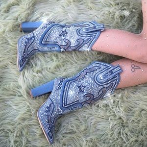 Brand new rhinestone cowboy boots sz 9